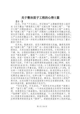 关于整治面子工程的心得5篇