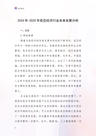 2024年-2025年低空经济行业未来发展分析