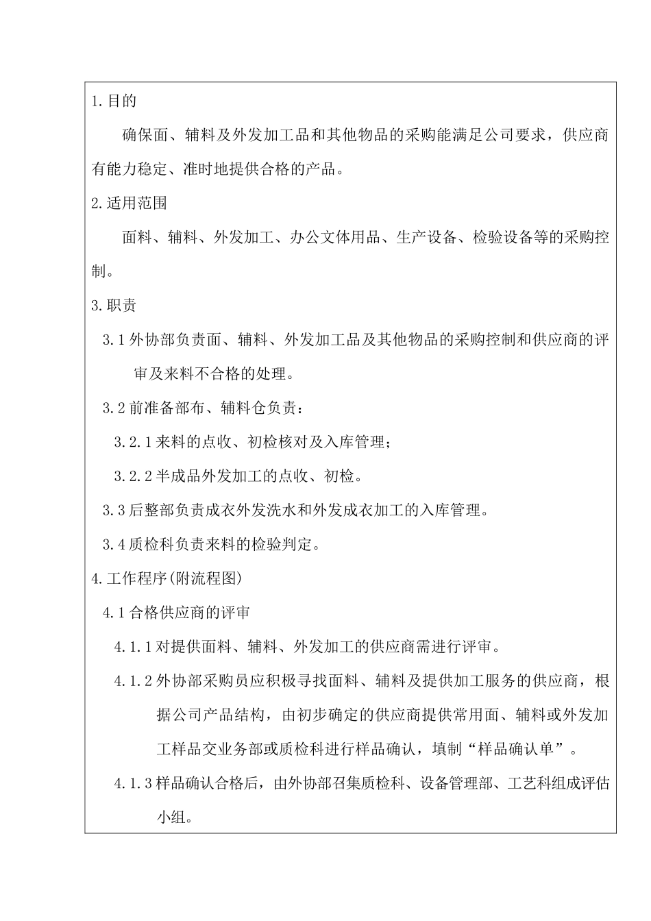 中山某服装有限公司采购控制程序_第2页