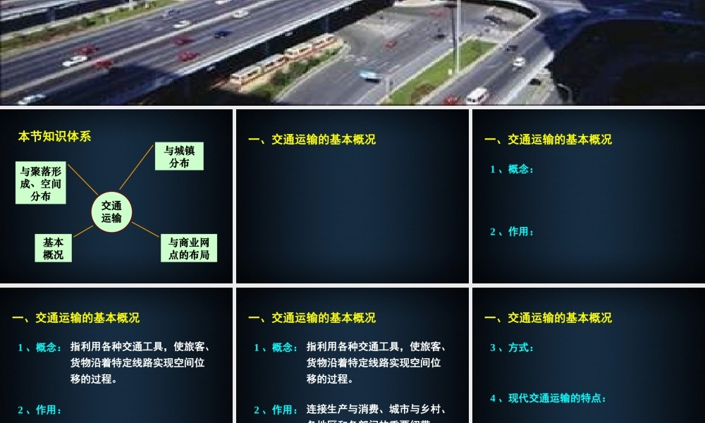 高一地理《34交通运输布局及其对区域发展的影响》