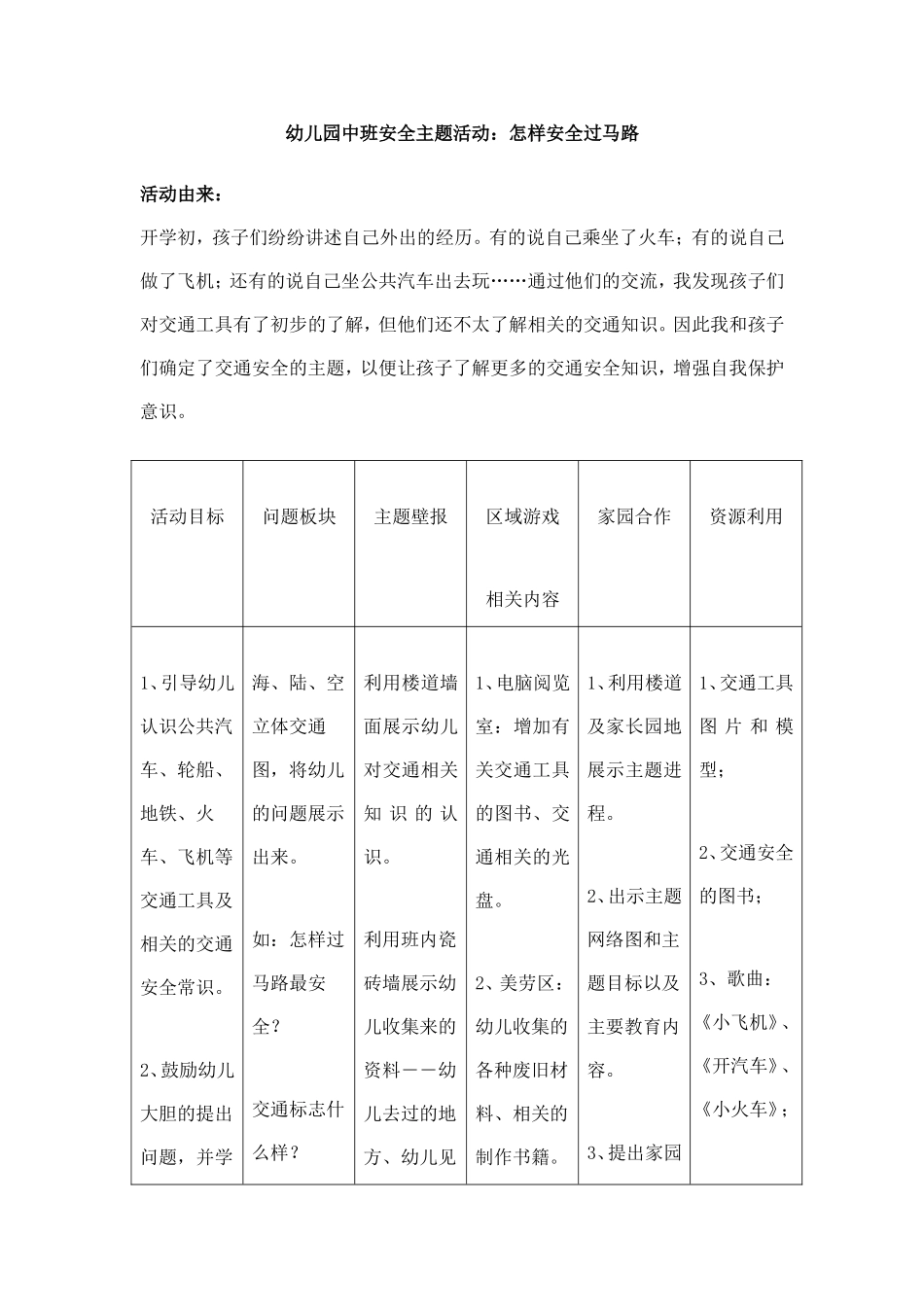 幼儿园中班安全活动：怎样安全过马路_第1页
