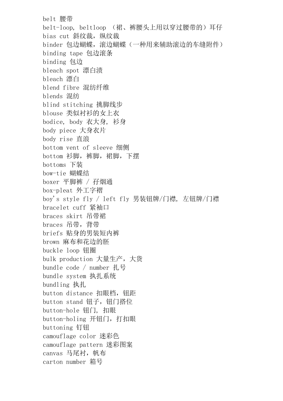 服装专业英语综合词汇大全_第2页