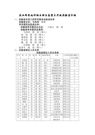 农业部寒地作物生理生态重点开放实验室介绍doc-农业部寒