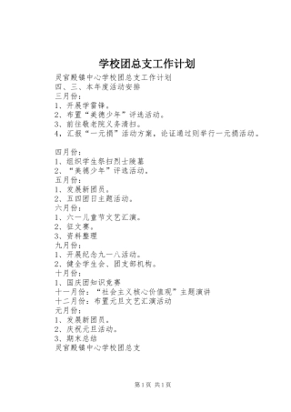 学校团总支工作计划 