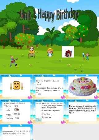 小学三年级英语课件unit1_Happy__birthday