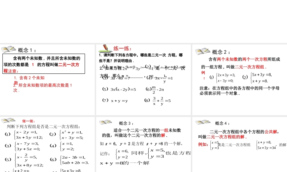 认识二元一次方程组