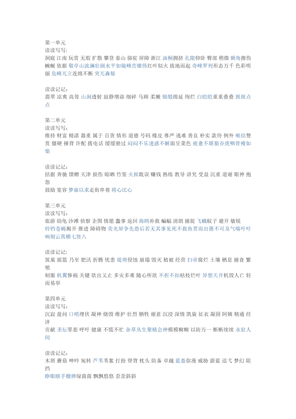 四年级词语盘点_第1页