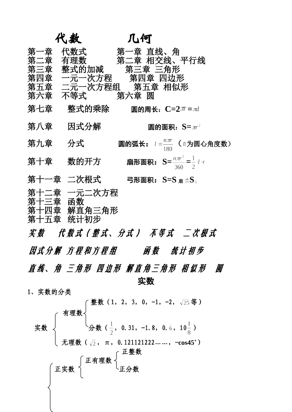 初四综合复习提要_第1页