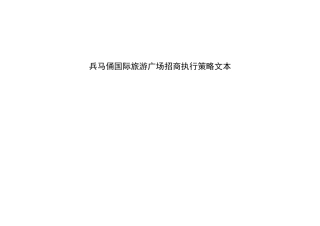 兵马俑国际旅游广场招商执行策略文本