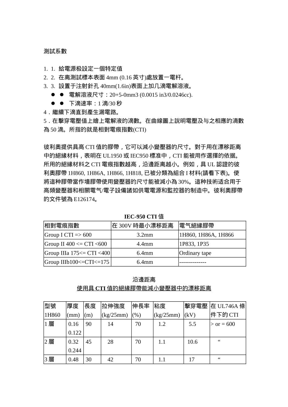 电气绝缘胶带的相对电痕指数(CTI)_第2页