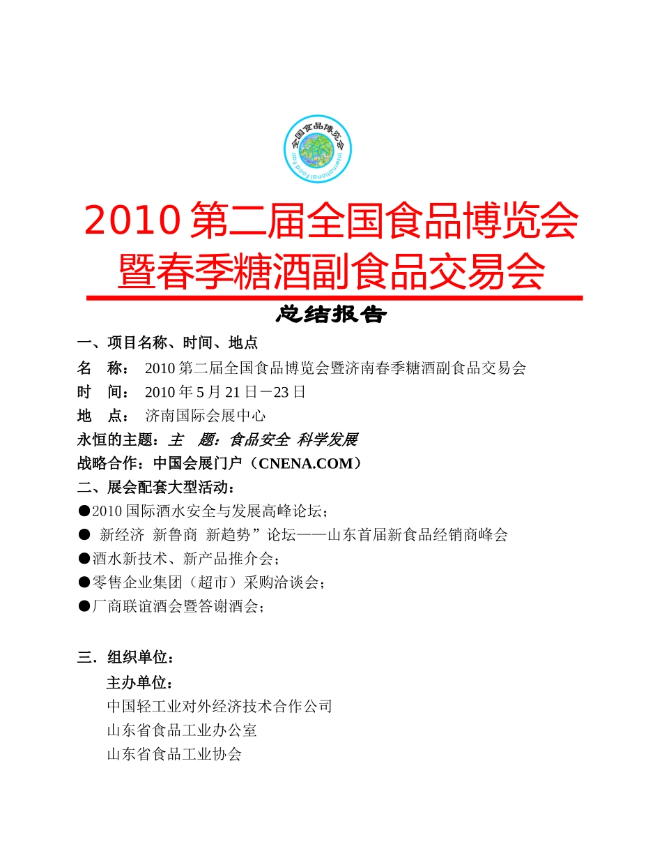 XXXX济南春季糖酒会总结报告_第1页