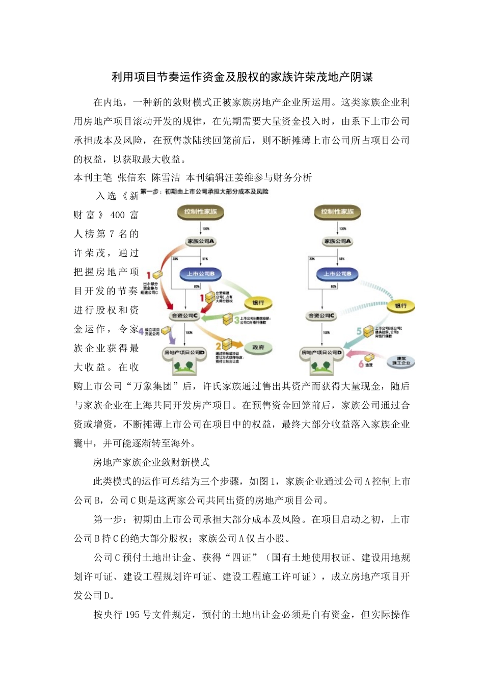 利用项目节奏运作资金及股权的地产阴谋_第1页
