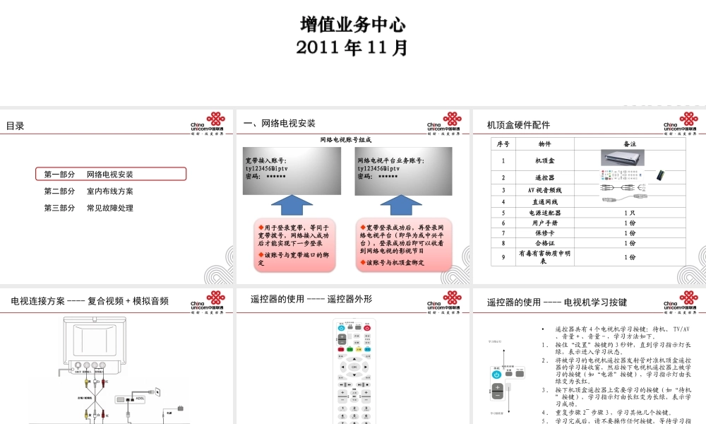 网络电视安装与维护