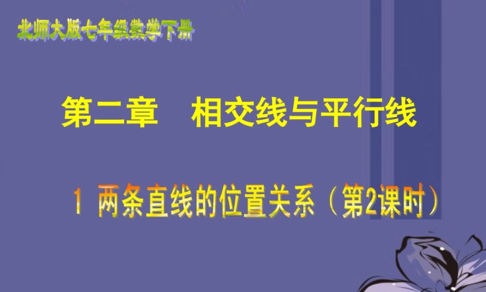 七年级数学下册21两条直线的位置关系（二）课件（2012新版）北师大版