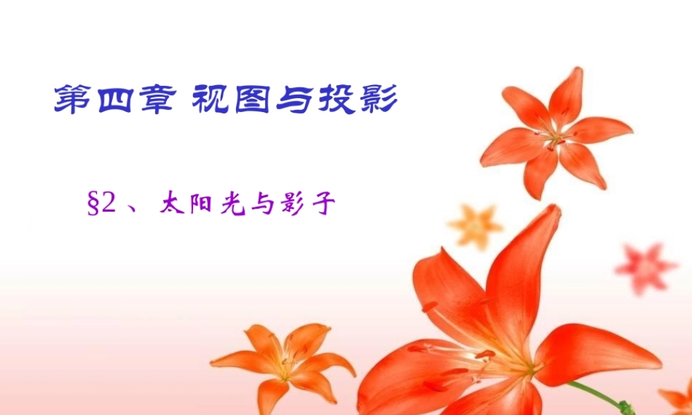 九上42太阳光与影子