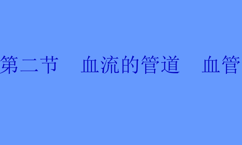 人教版七年级生物下册第四单元第四章第二节血流的管道——血管（共23张PPT）