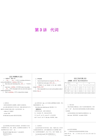 【语法强练专讲】2015届中考语法知识名师手册：+第3讲　代词（共52张PPT）