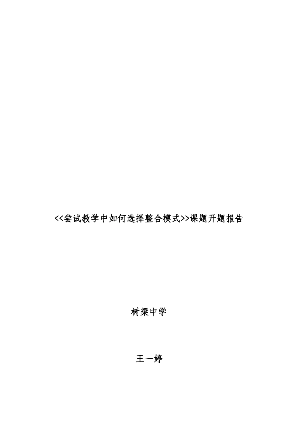 尝试课题开题报告模板_第1页