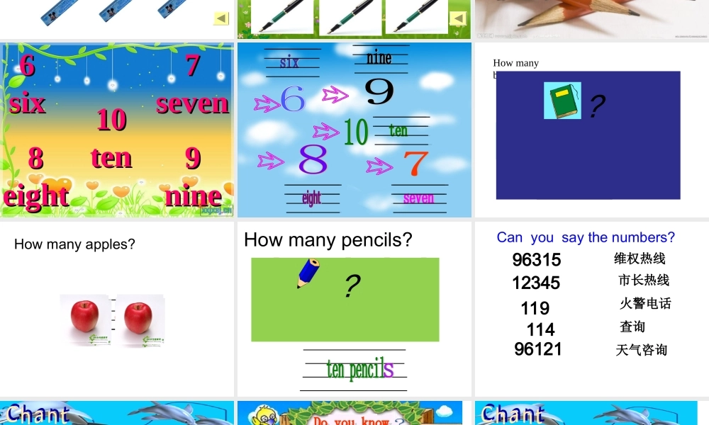 冀教版三年级英语上册Lesson_6_Numbers_6-10课件