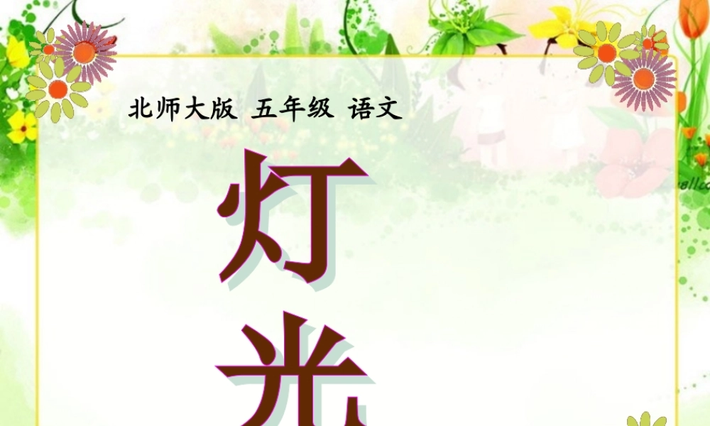 北师大版五年级语文下册《灯光_2》PPT课件 (2)
