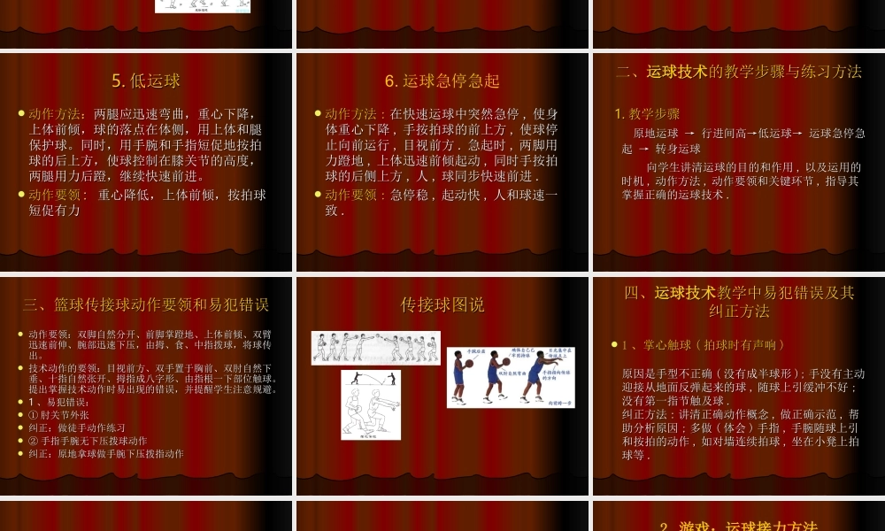 篮球运球传接球技术