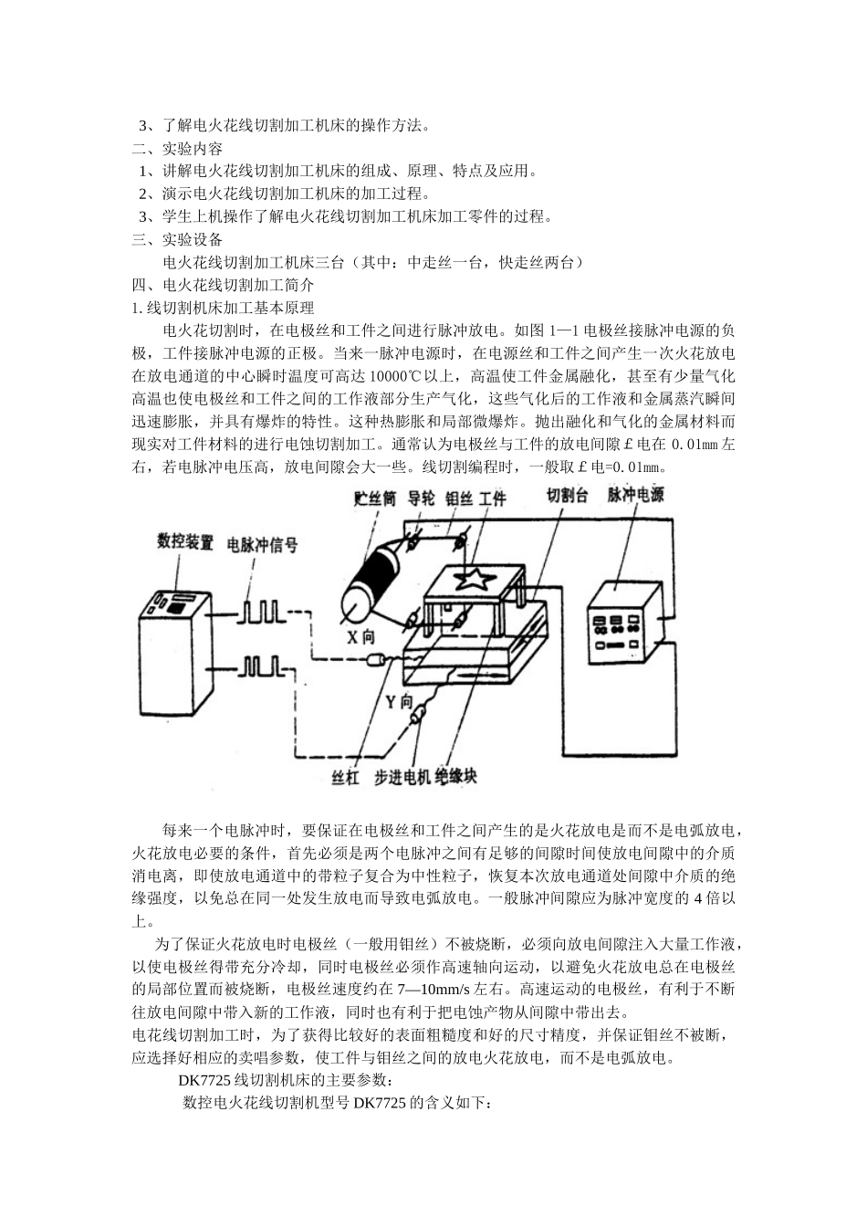模具电火花线切割加工实验指导书_第2页