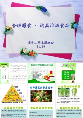 【第12周主题班会1110】合理膳食·远离垃圾食品