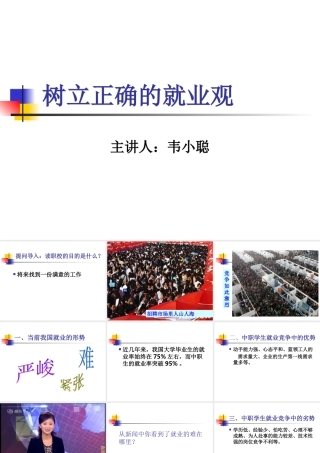 树立正确的就业观