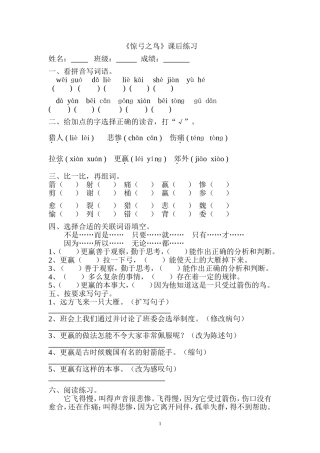 惊弓之鸟课后练习