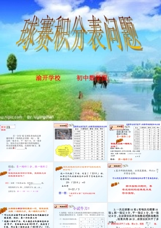 球赛积分表问题