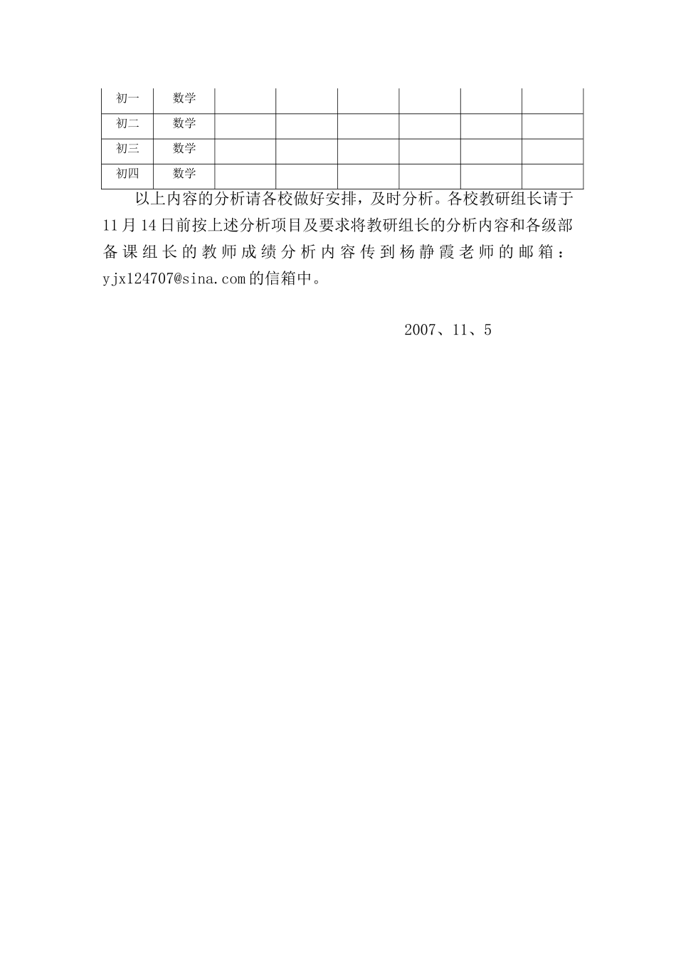 初中数学期中质量检测成绩分析要求与模式_第2页