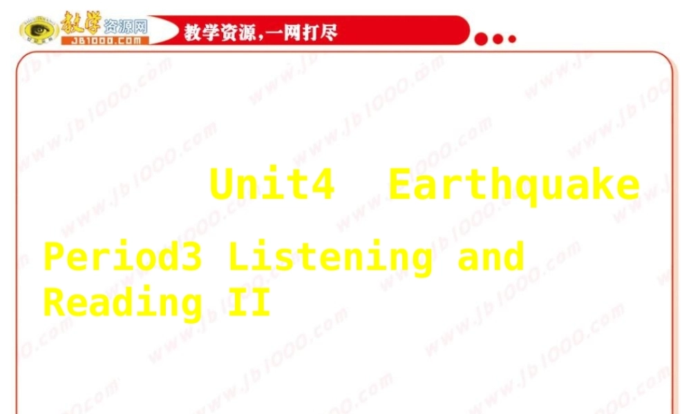 英语：Unit4《Earthquakes》课件-usinglanguage（新人教版必修1）