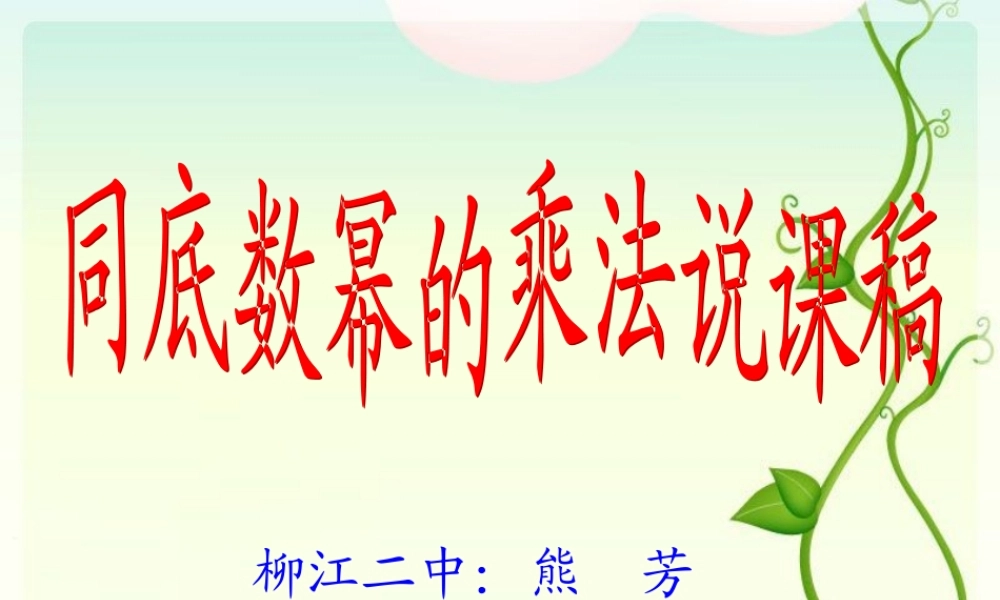同底数幂说课课件126