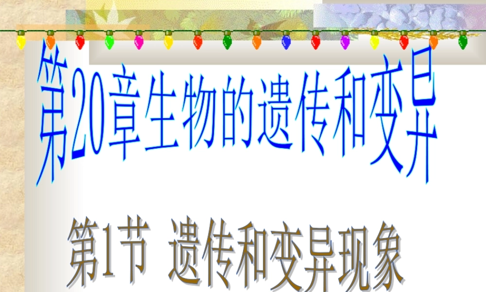 遗传和变异现象