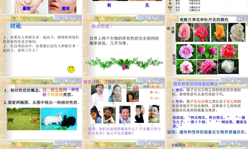 遗传和变异现象