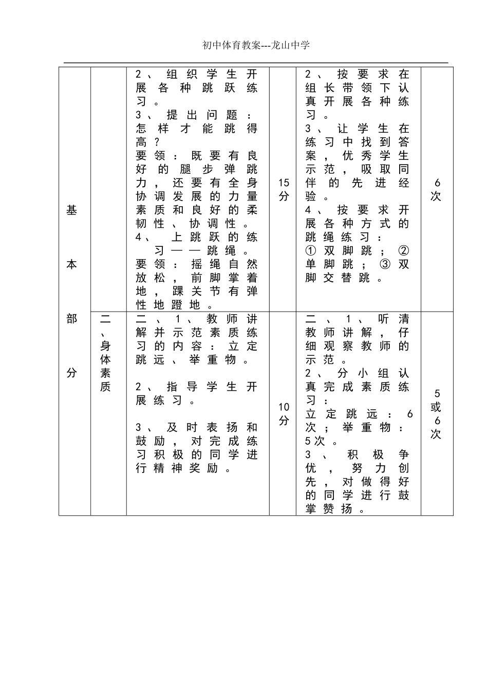 初中体育教案8_第3页