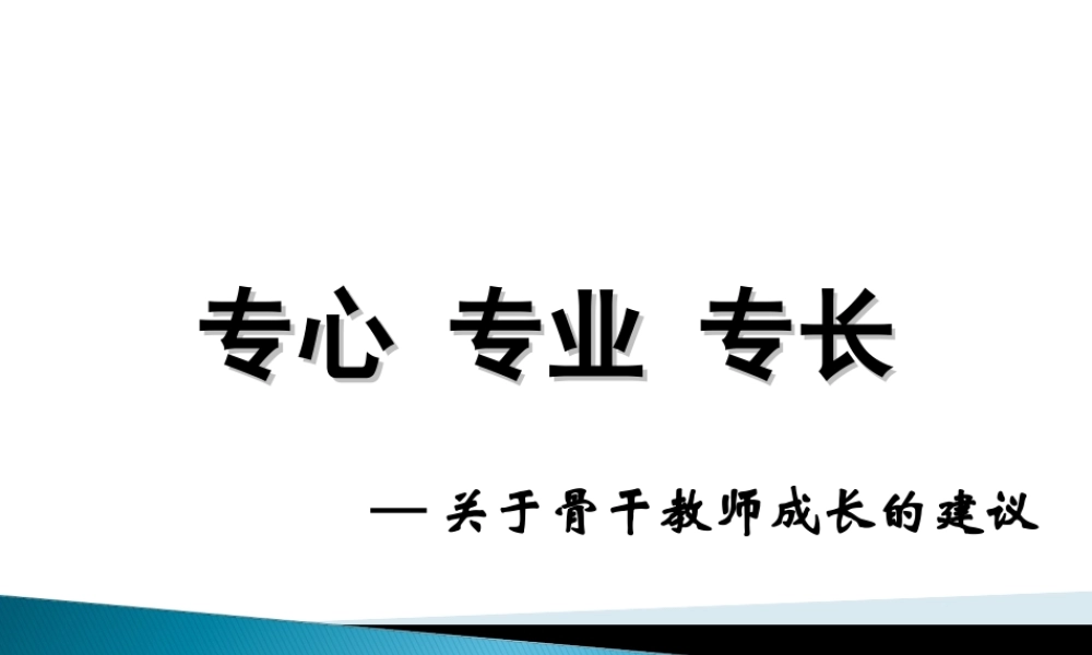 专心专业专长