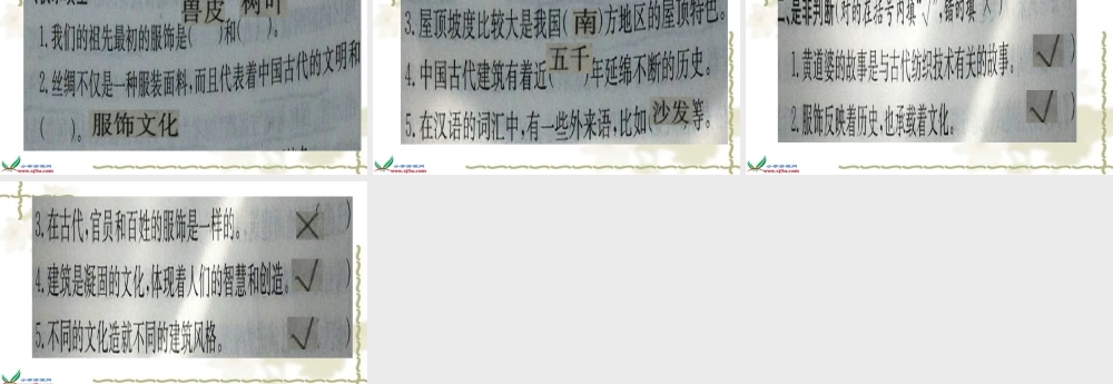 习题5年下吃穿住话古今二