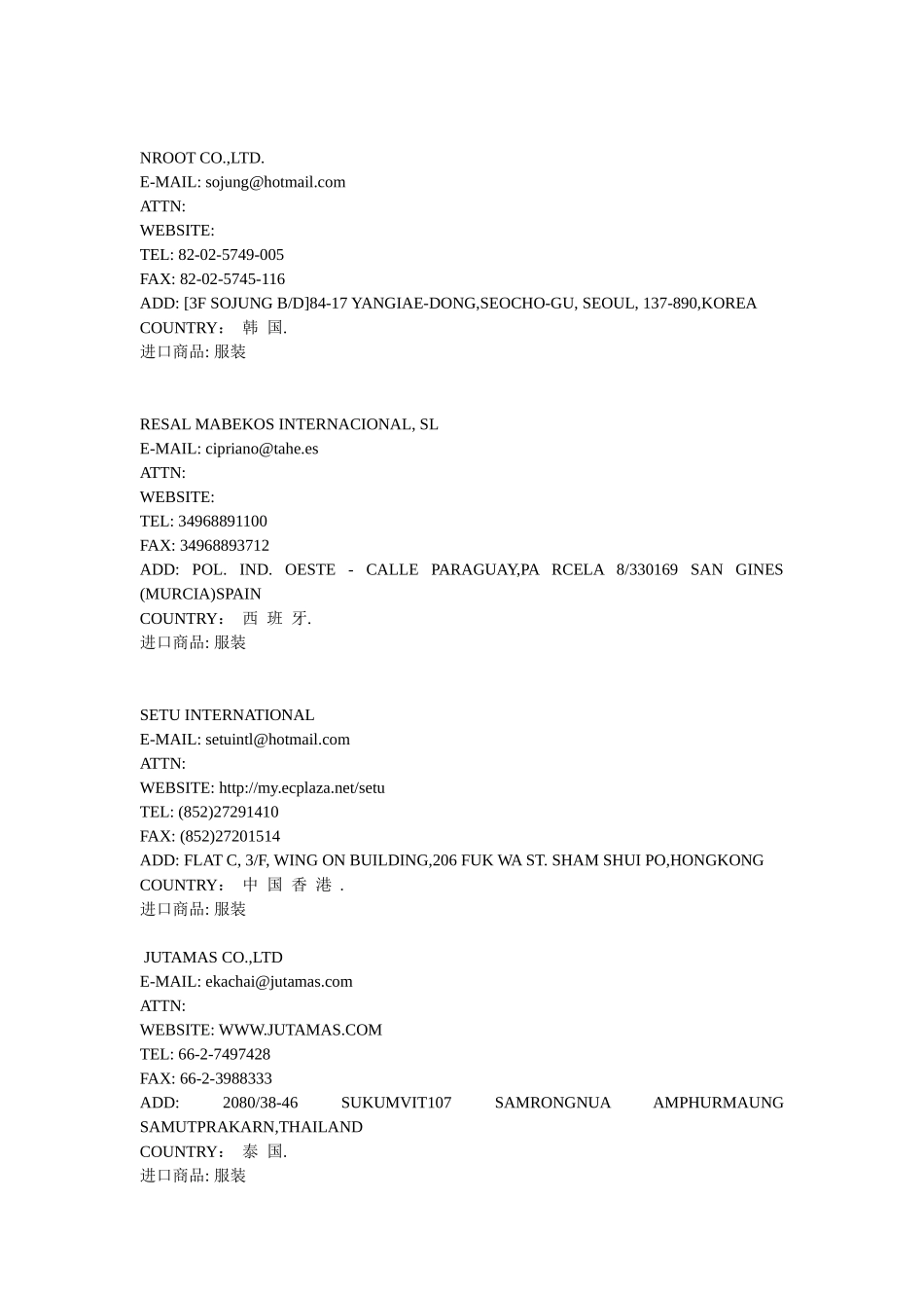 服装外贸客户001_第2页