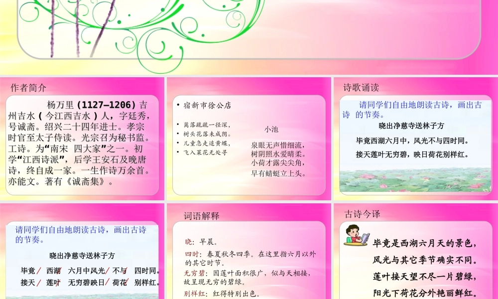 《晓出净慈寺送林子方》