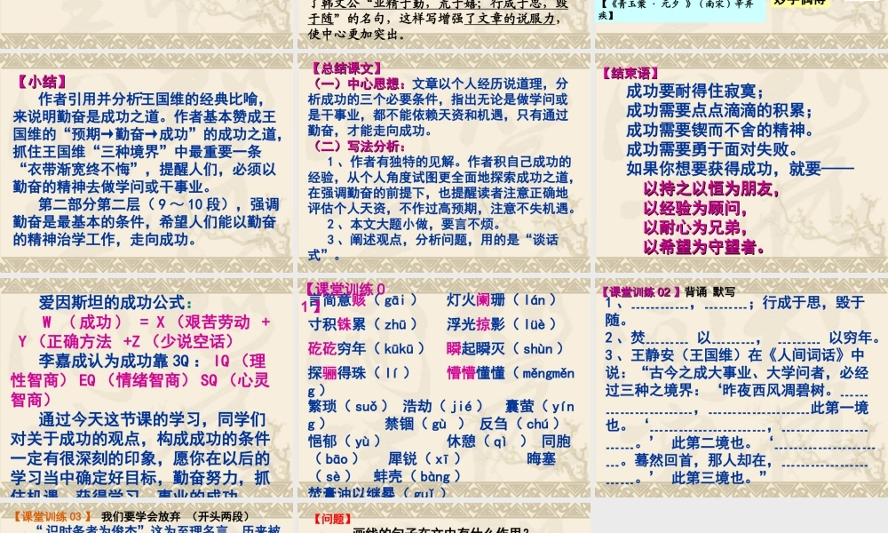 苏教版九年级语文上《成功》课件02