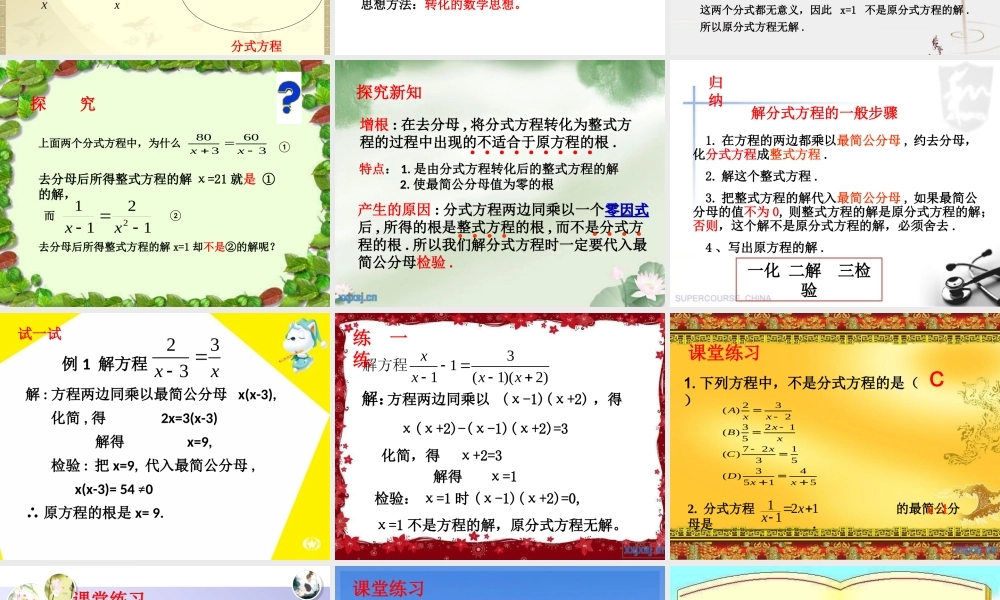 名校课件1631分式方程及解法