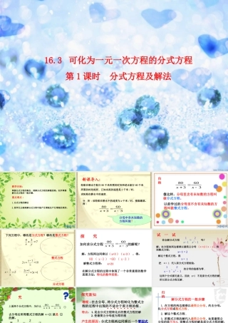 名校课件1631分式方程及解法