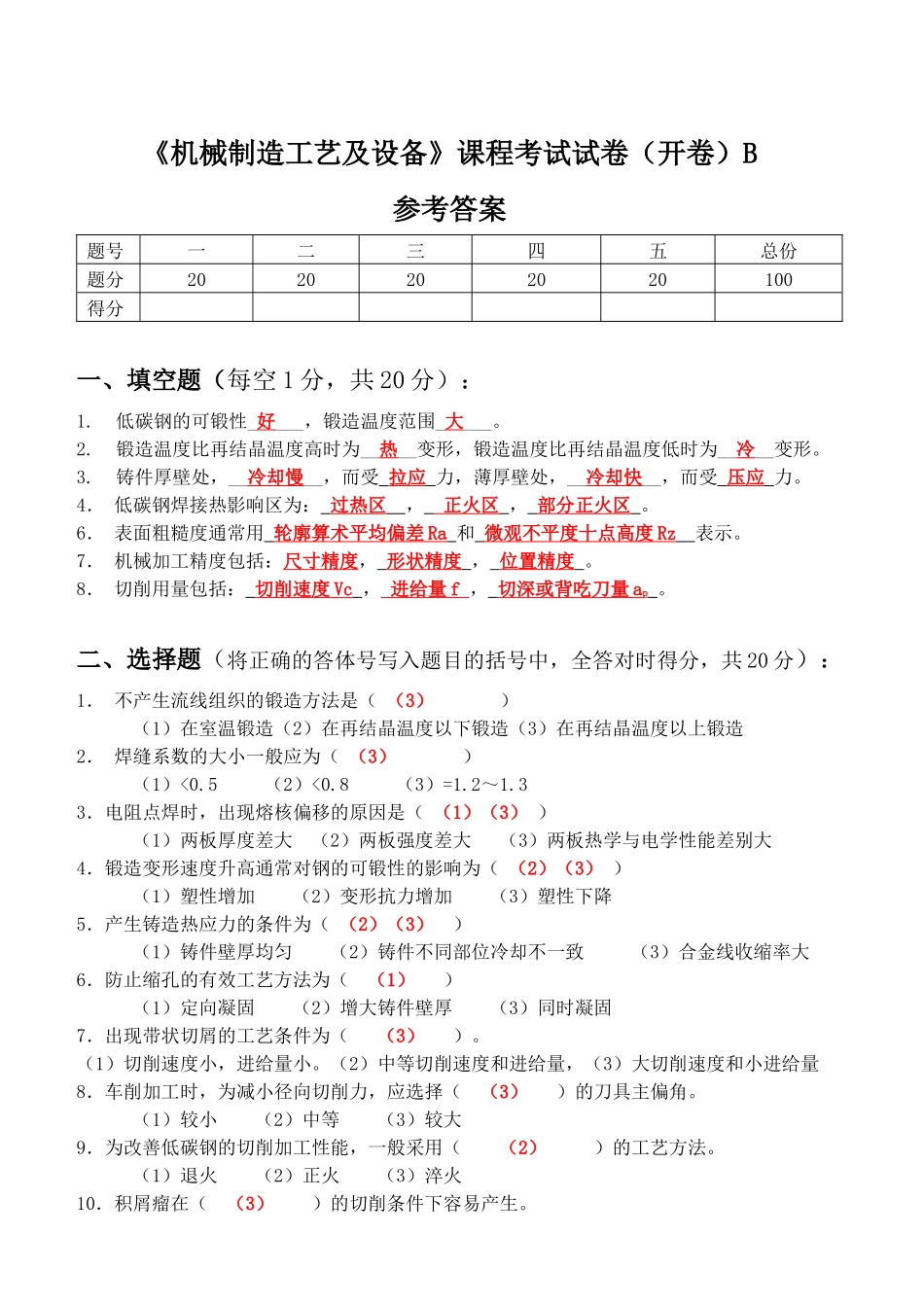 《机械制造工艺及设备》考试试卷_第2页
