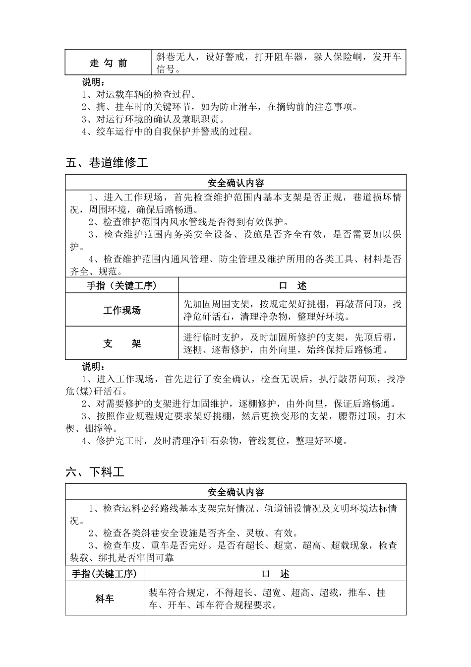 煤矿各工种手指口述操作标准(全文)_第3页