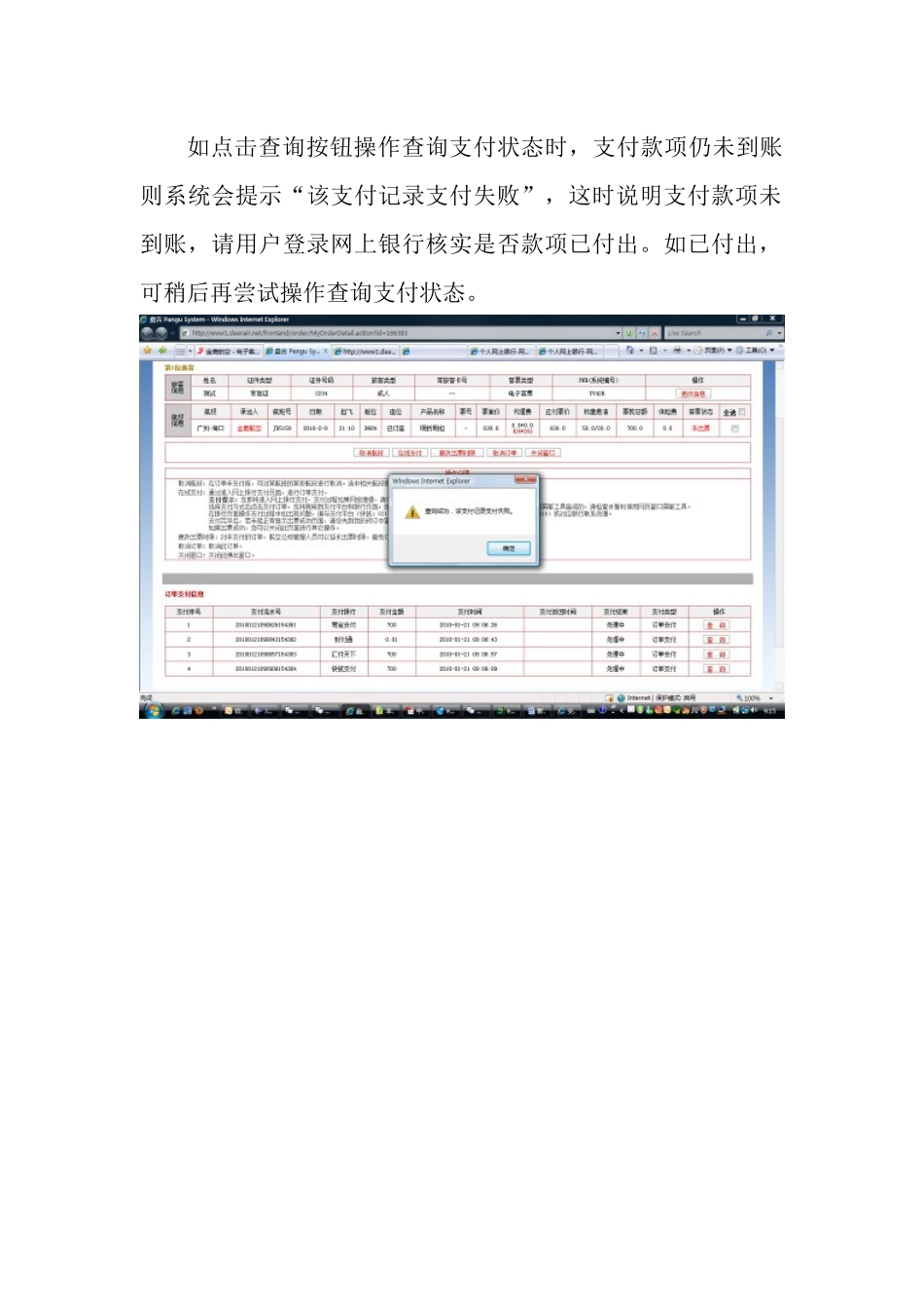 金鹿电子客票网站支付差错操作说明_第2页