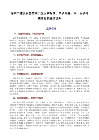 深圳市建设安全文明小区标准