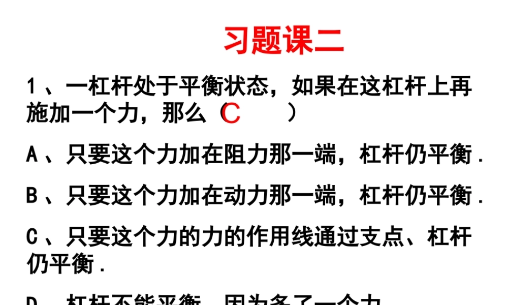 杠杆习题课课件