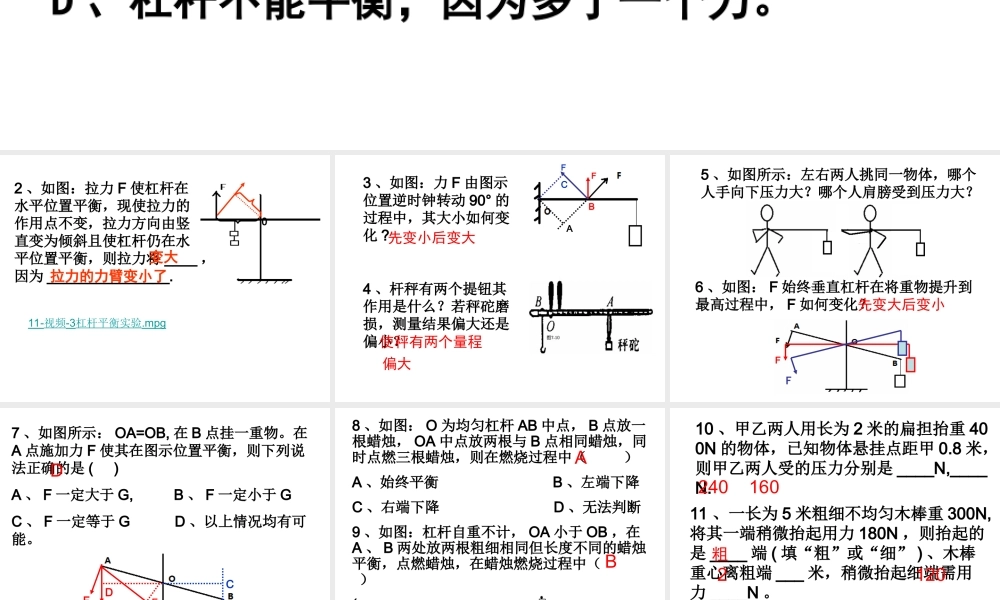 杠杆习题课课件