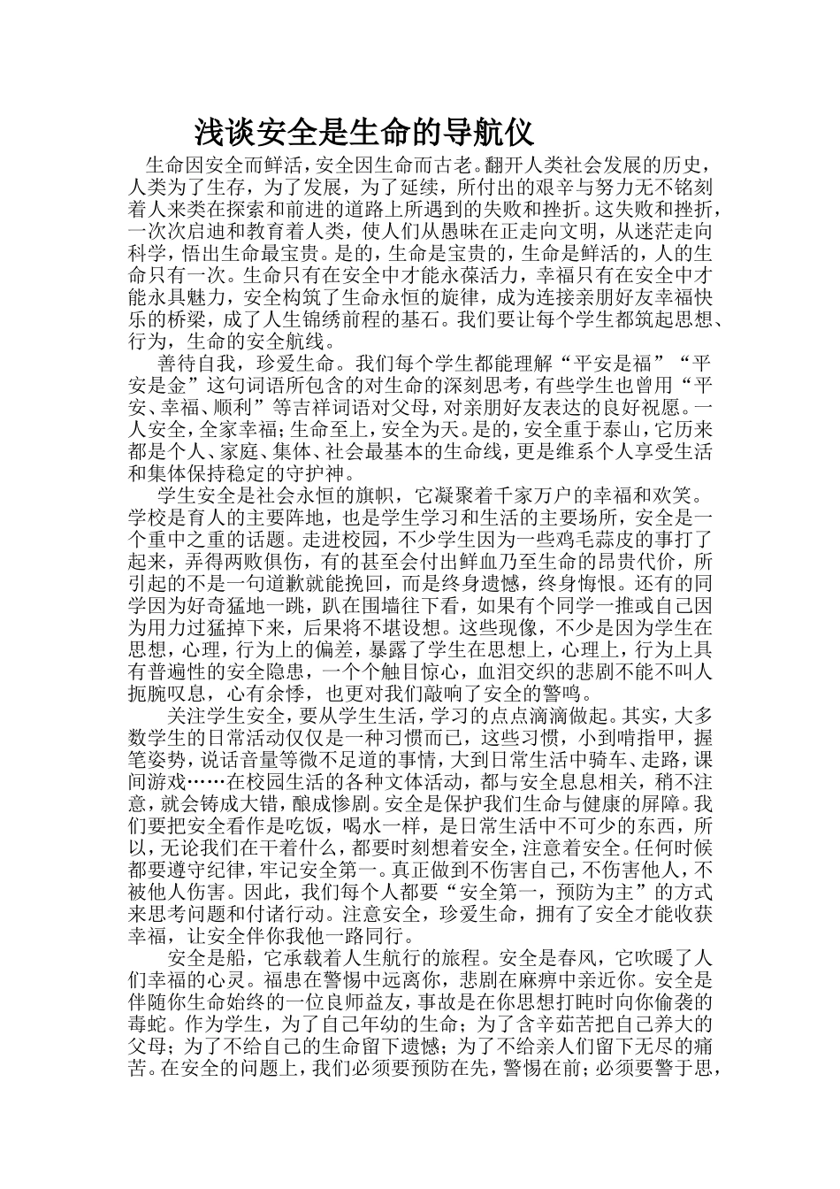 安全是生命的导航仪_第1页
